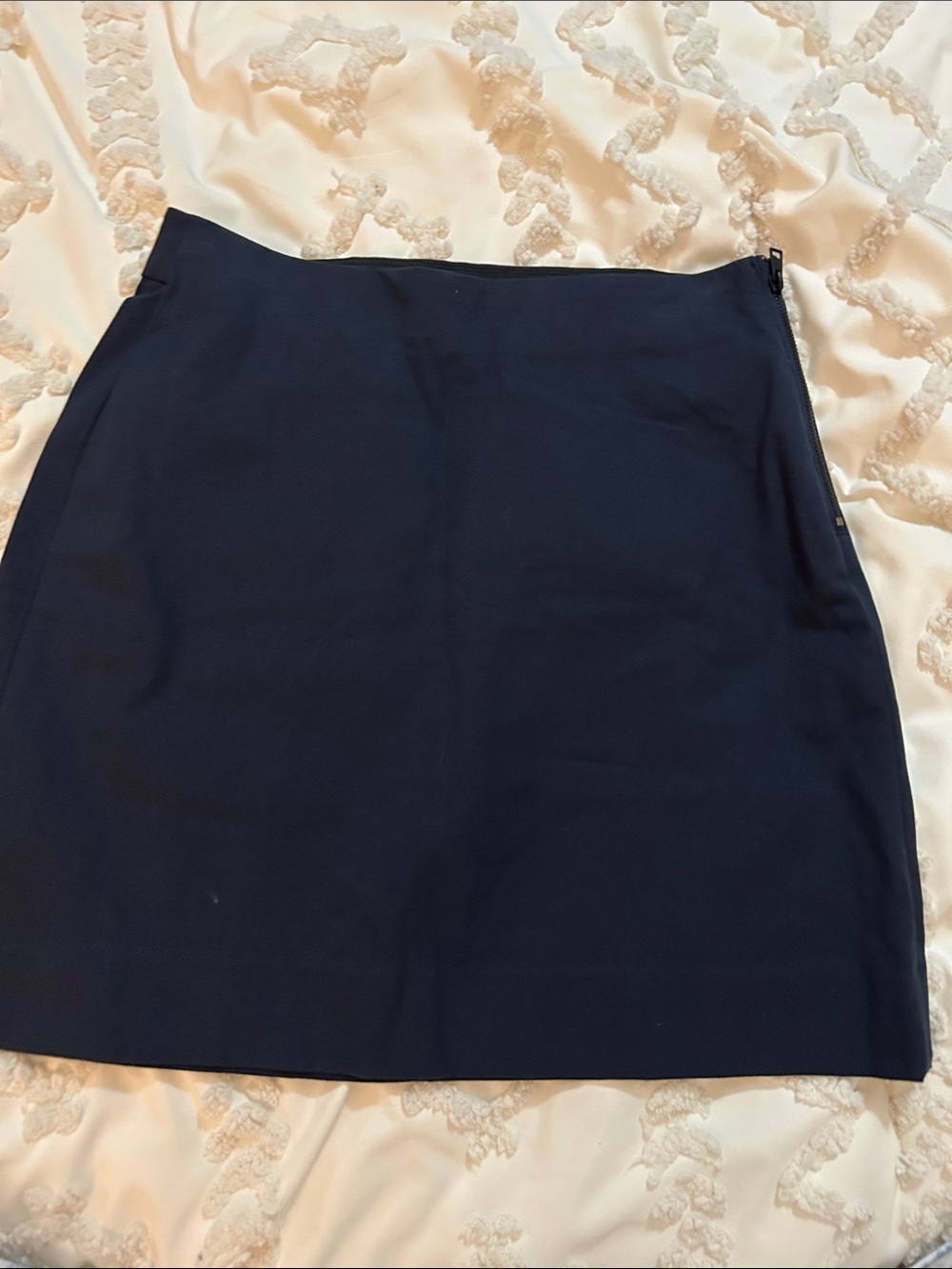 Everlane Navy Mini Skirt with Side Zip stretchy size 2 - Picture 3 of 8